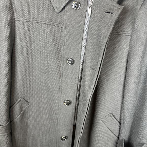 Enzo Tovare Italy Mens Frank Long Car Coat 38 R Black Cotton Blend Classic - Picture 8 of 10